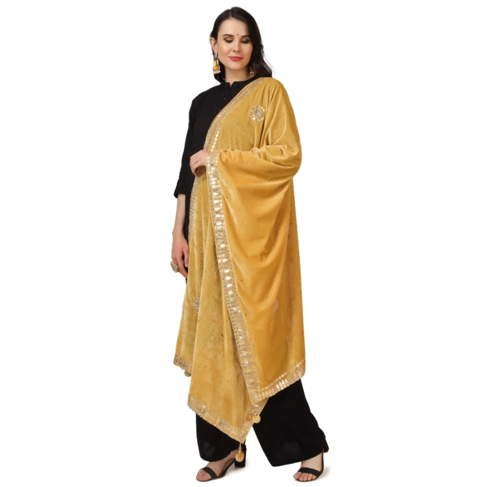 Vaystra Velvet Gotta Patti Dupatta – Yellow