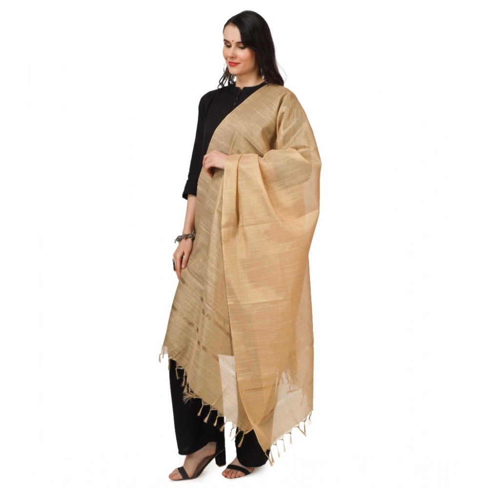 Vaystra Chanderi Solid Dupatta – Gold
