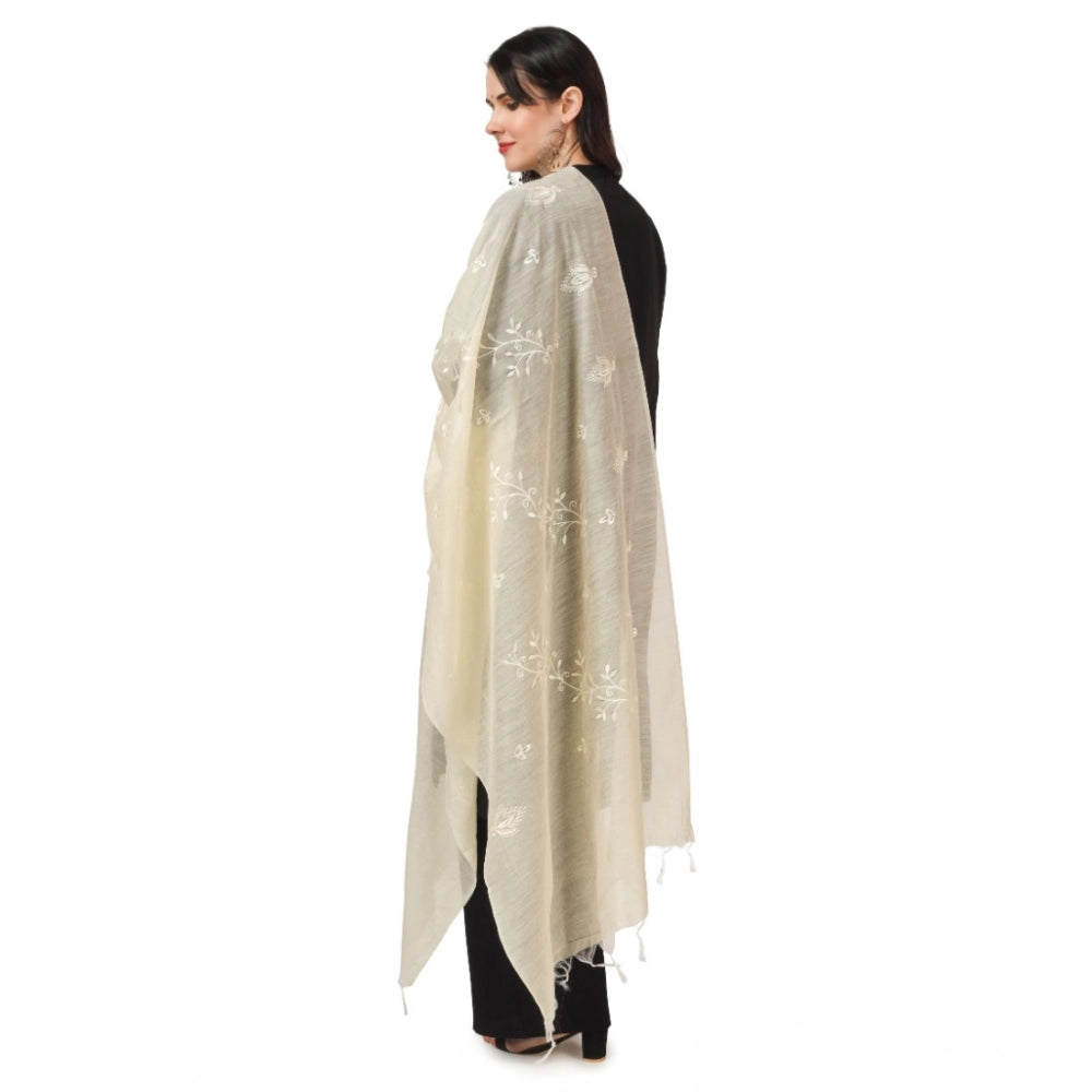 Vaystra Cotton Embroidered Dupatta – Off White