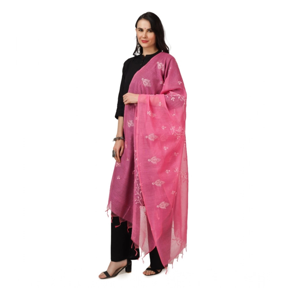 Vaystra Cotton Embroidered Dupatta – Pink