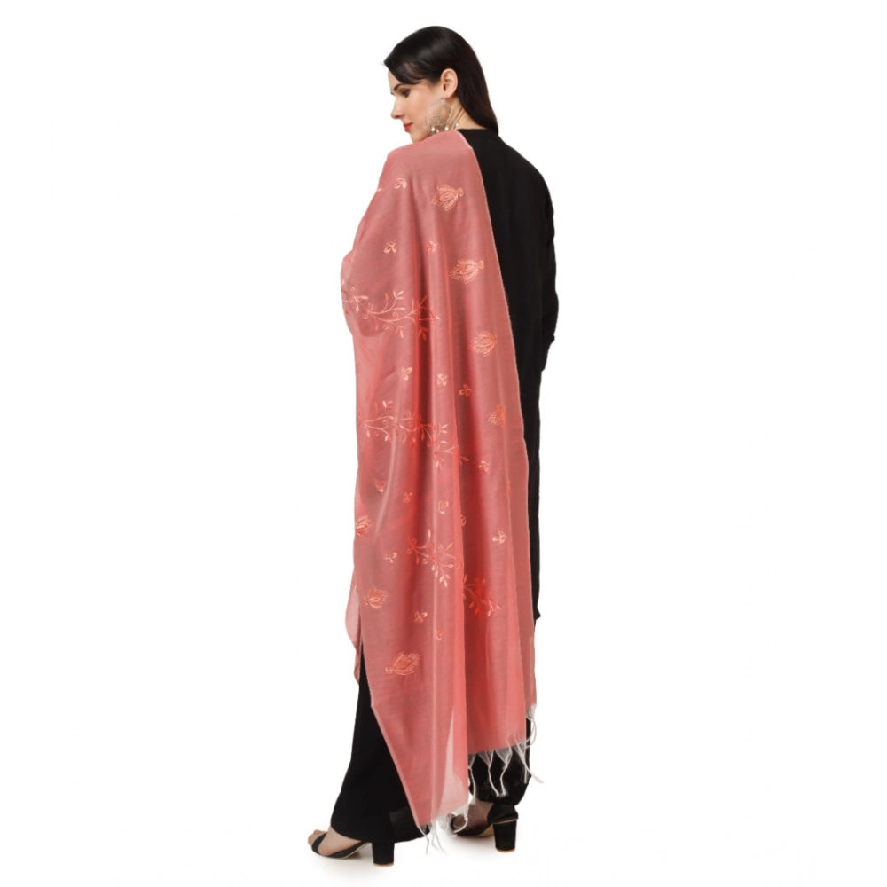 Vaystra Cotton Embroidered Dupatta – Peach