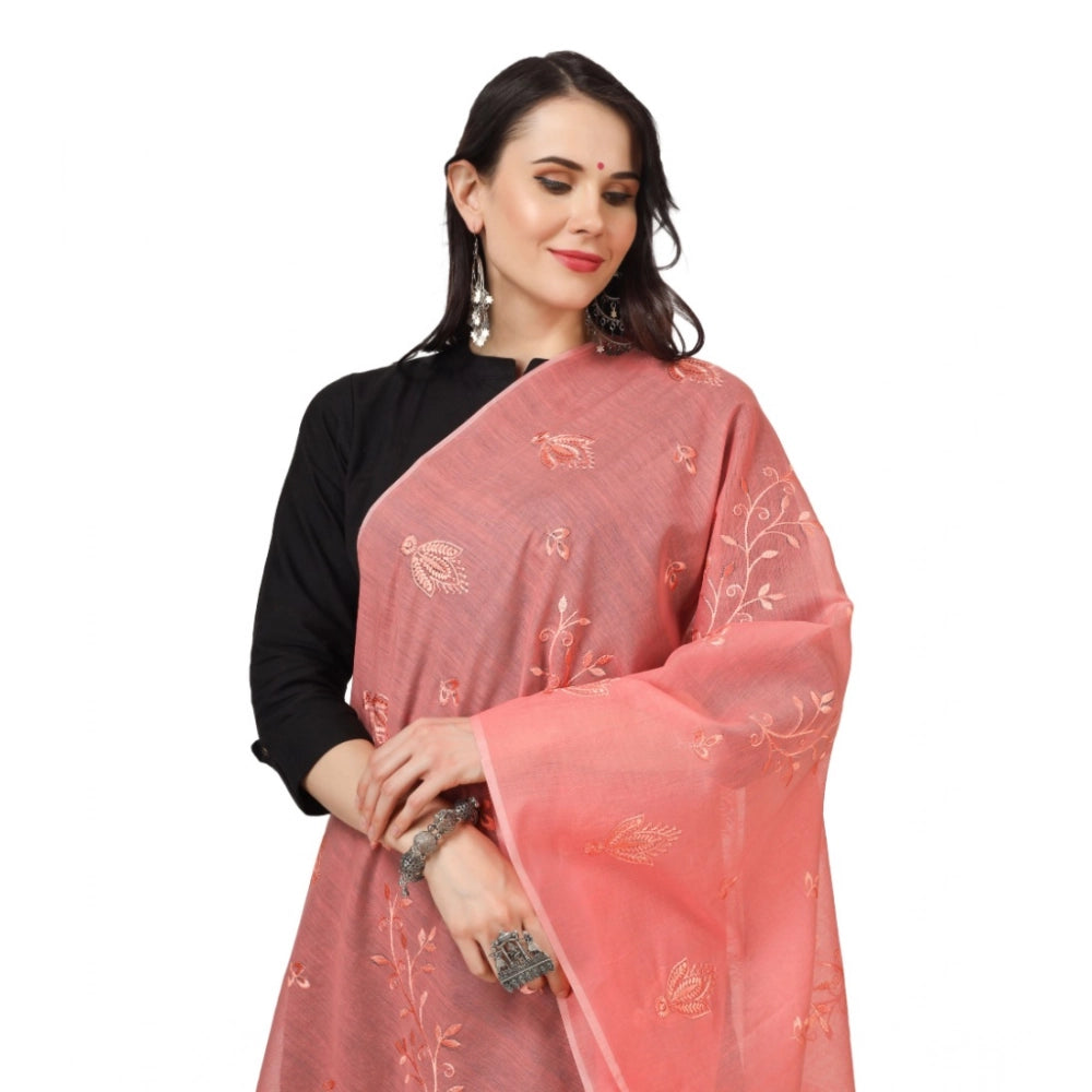 Vaystra Cotton Embroidered Dupatta – Peach