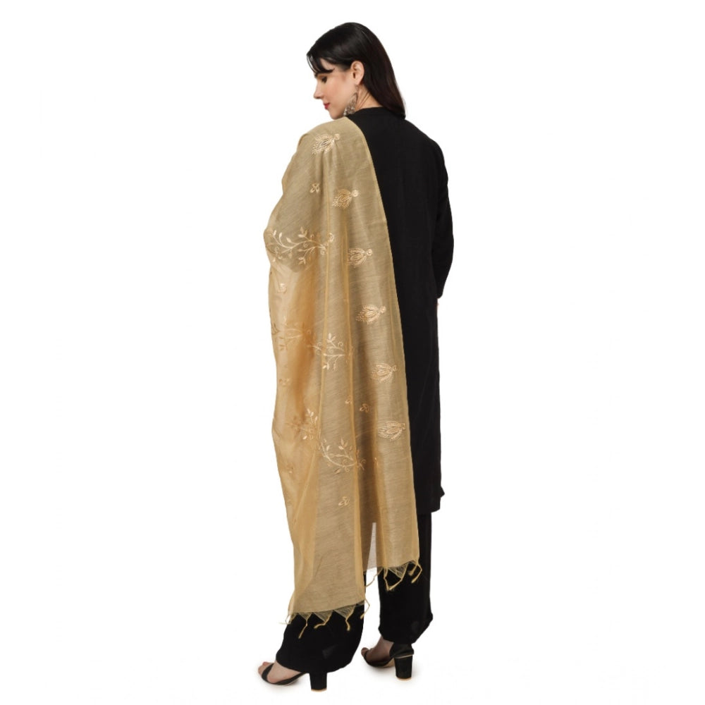 Vaystra Cotton Embroidered Dupatta – Gold