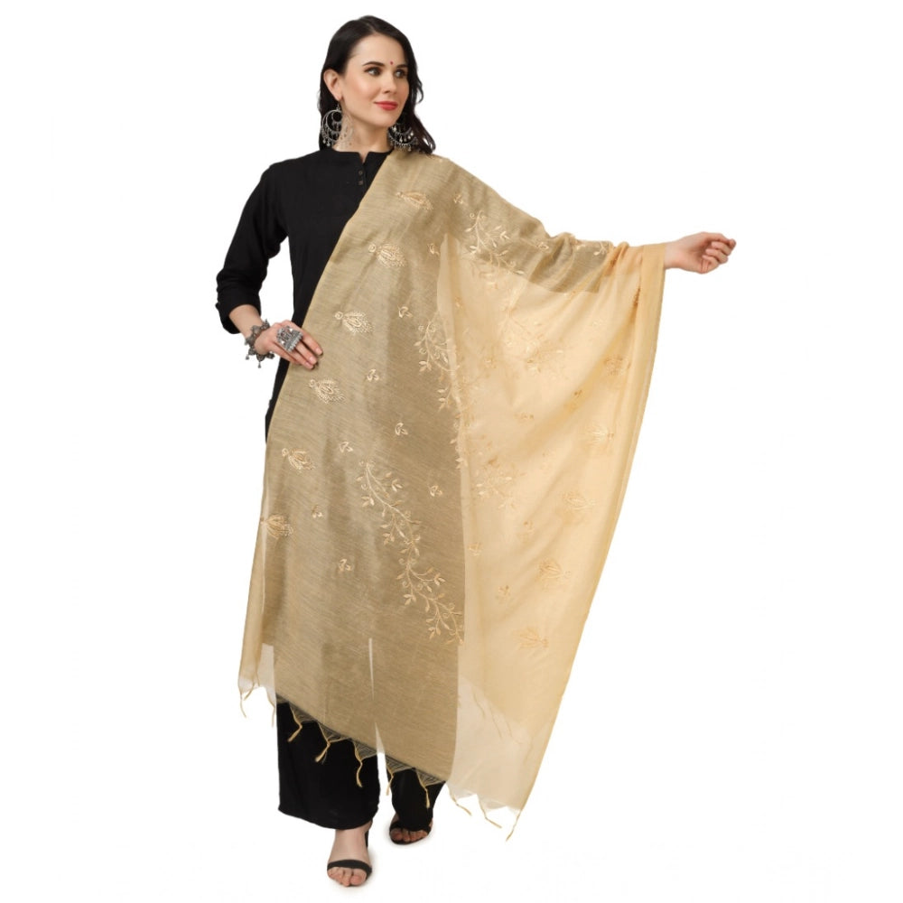 Vaystra Cotton Embroidered Dupatta – Gold