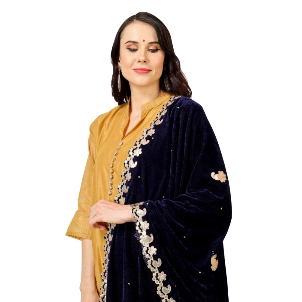 Vaystra Velvet Gotta Patti Dupatta – Blue