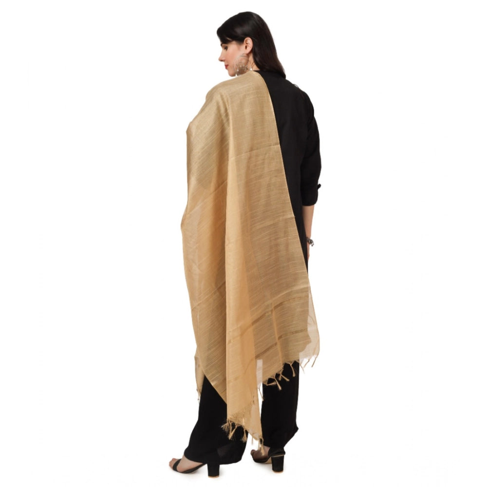 Vaystra Chanderi Solid Dupatta – Gold