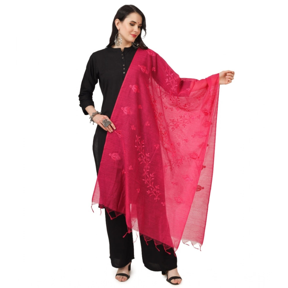 Vaystra Cotton Embroidered Dupatta – Maroon