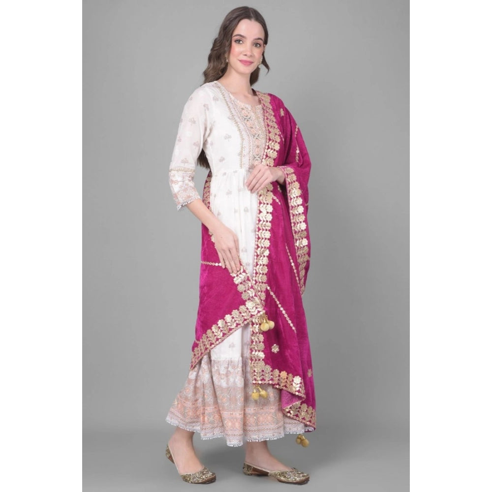 Vaystra Velvet Gotta Patti Dupatta – Purple