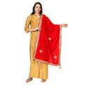 Vaystra Velvet Gotta Patti Dupatta – Red