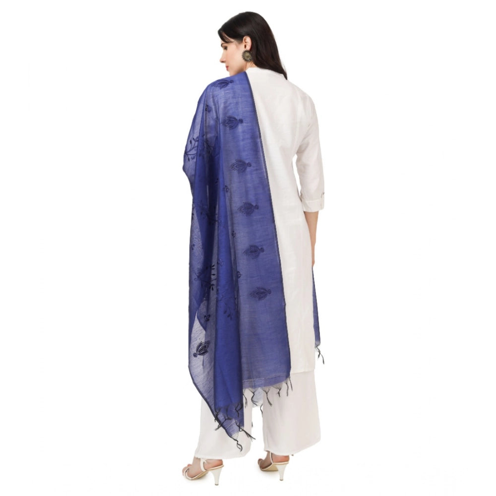 Vaystra Cotton Embroidered Dupatta – Blue
