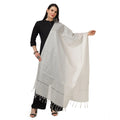 Vaystra Chanderi Solid Dupatta – White