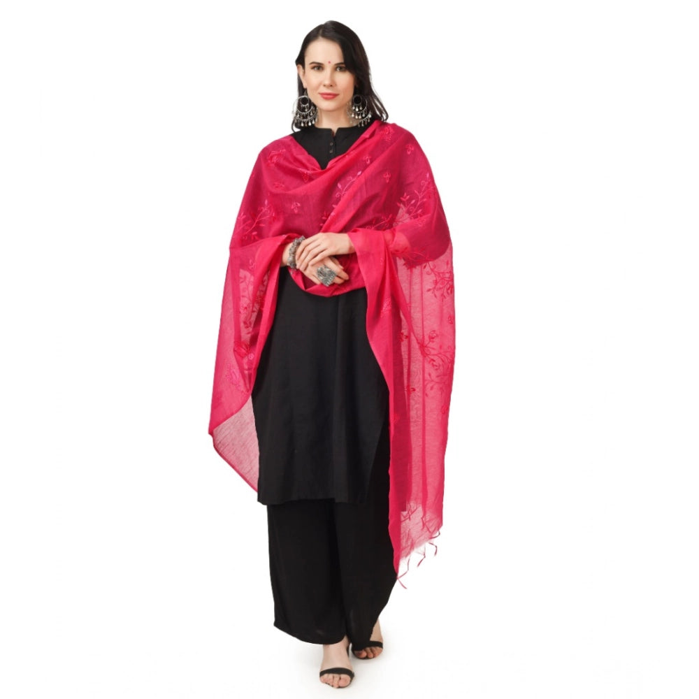 Vaystra Cotton Embroidered Dupatta – Maroon