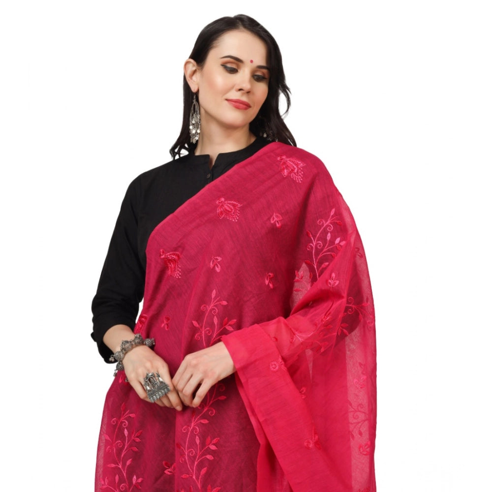 Vaystra Cotton Embroidered Dupatta – Maroon