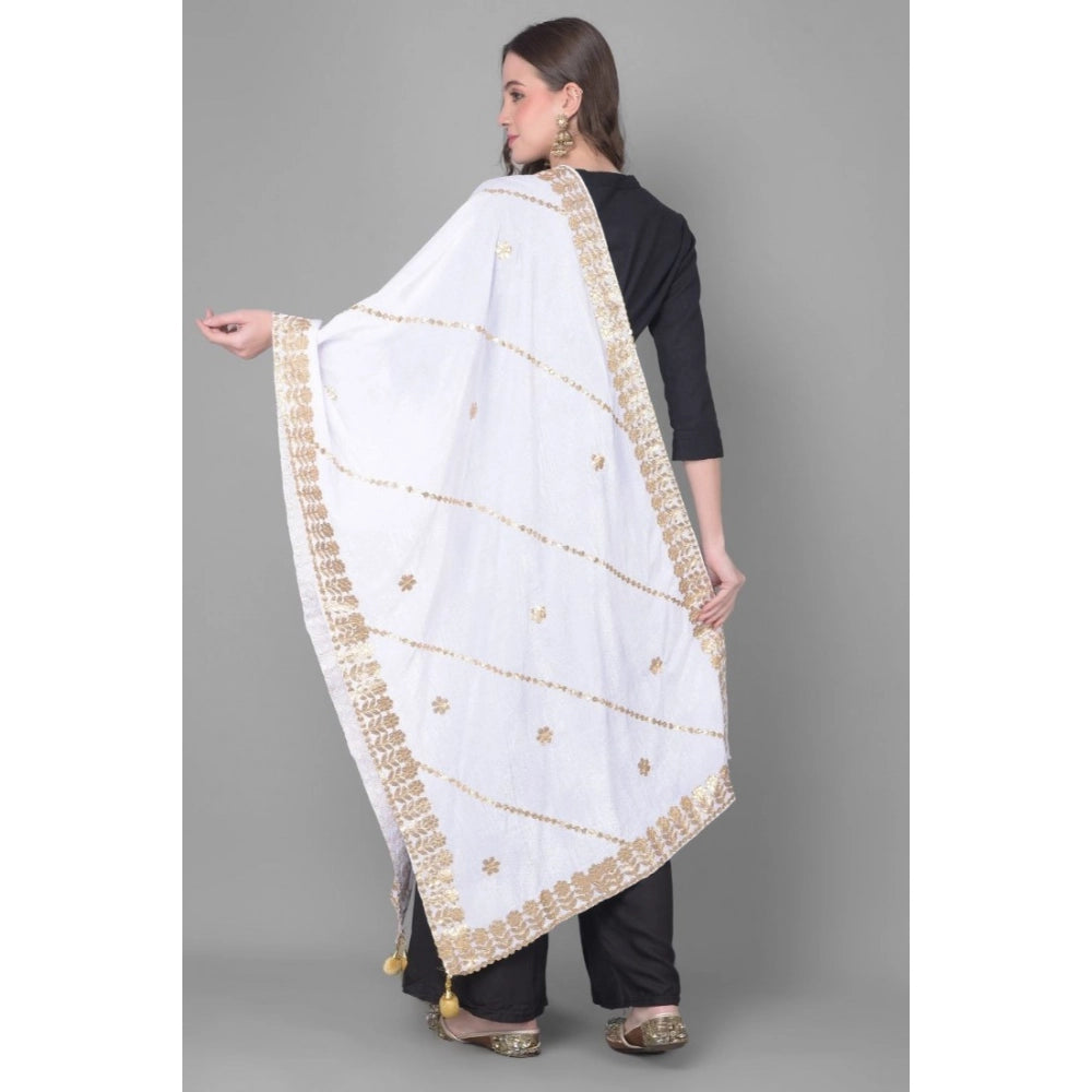 Vaystra Velvet Gotta Patti Dupatta – Off White