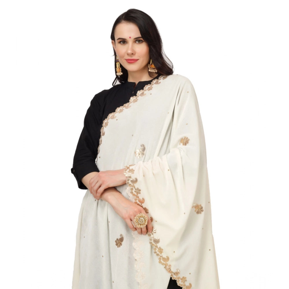 Vaystra Velvet Gotta Patti Dupatta – Off White
