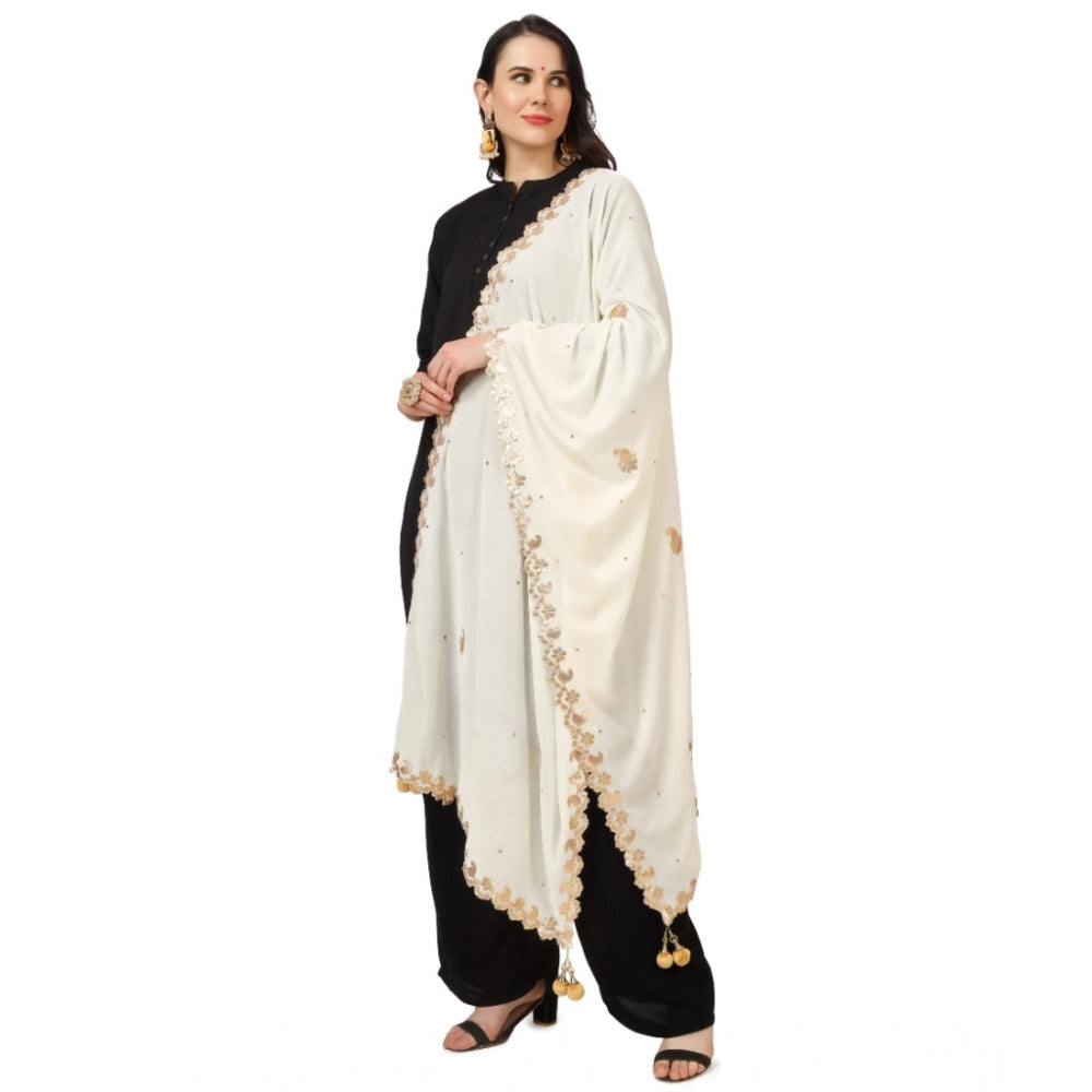 Vaystra Velvet Gotta Patti Dupatta – Off White