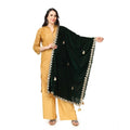 Vaystra Velvet Gotta Patti Dupatta – Green