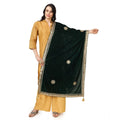 Vaystra Velvet Gotta Patti Dupatta – Green