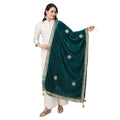 Vaystra Velvet Gotta Patti Dupatta – Dark Green