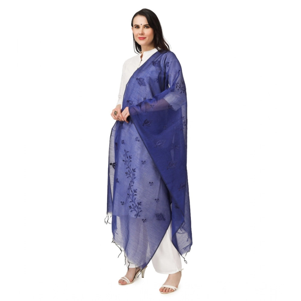 Vaystra Cotton Embroidered Dupatta – Blue