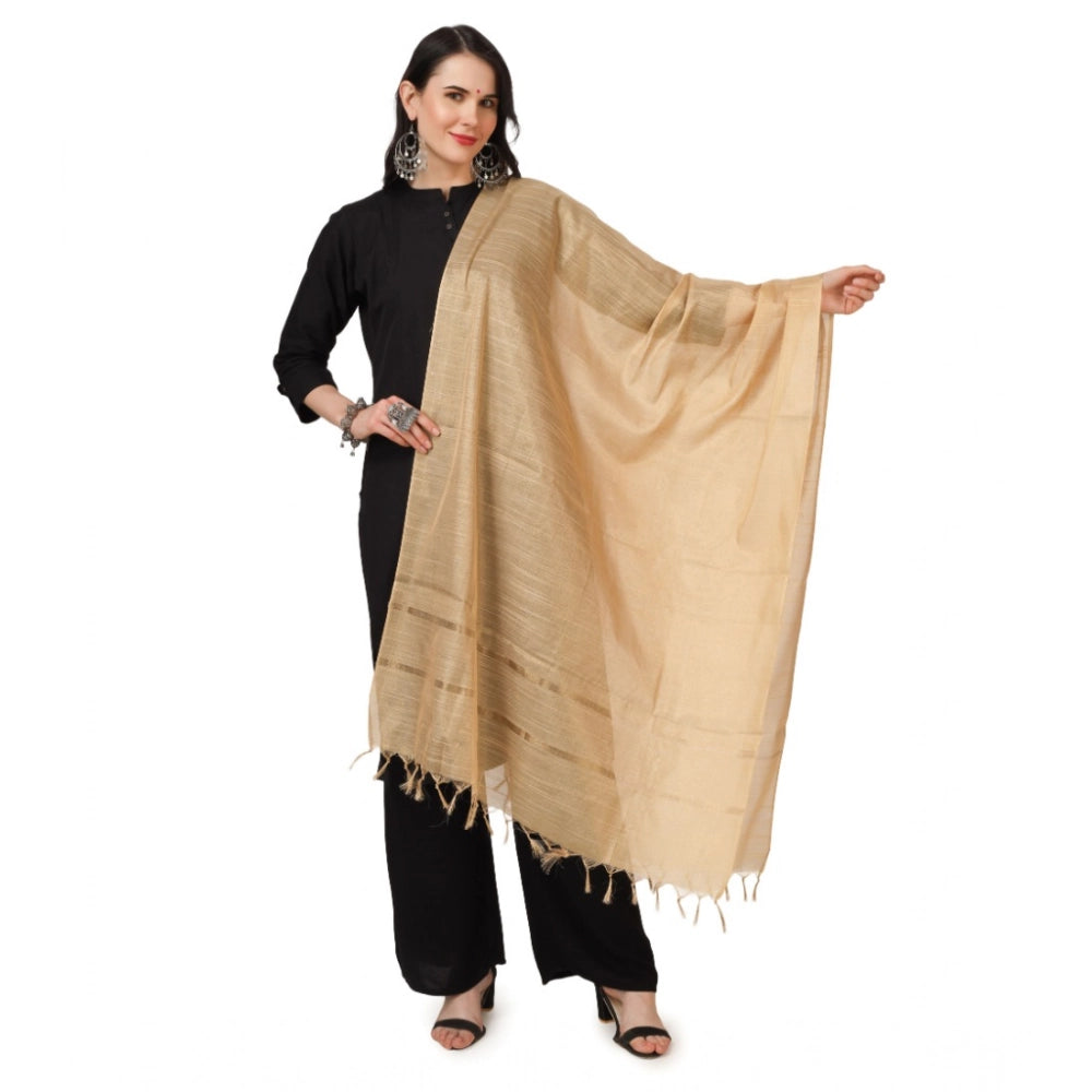 Vaystra Chanderi Solid Dupatta – Gold