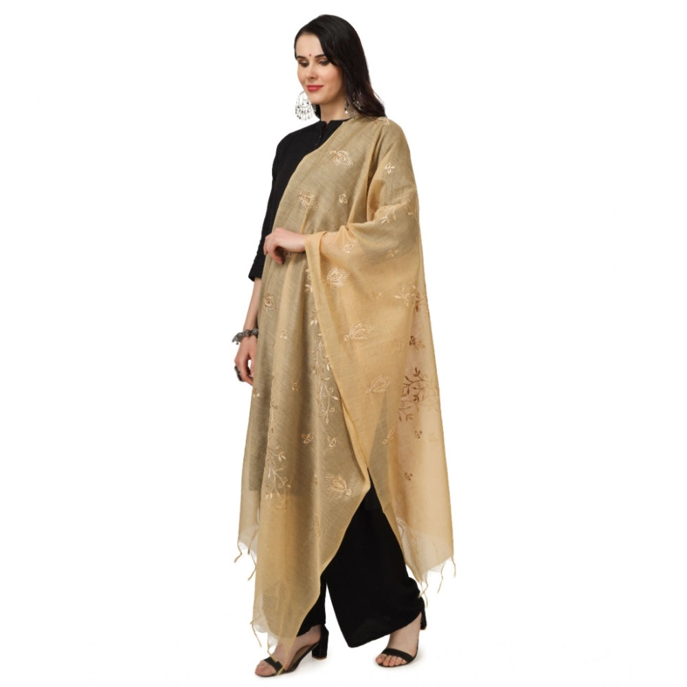 Vaystra Cotton Embroidered Dupatta – Gold