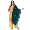 Vaystra Velvet Gotta Patti Dupatta – Dark Green