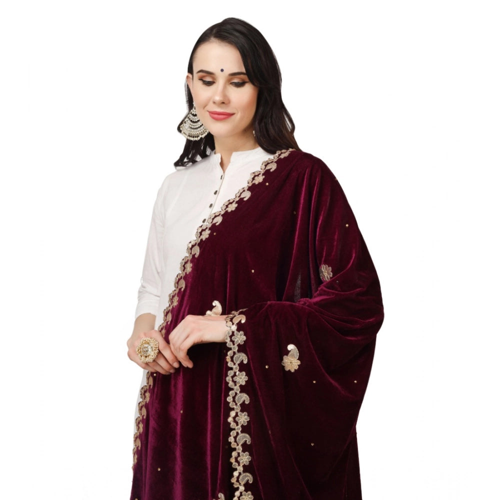 Vaystra Velvet Gotta Patti Dupatta – Purple