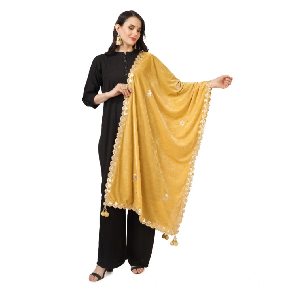 Vaystra Velvet Gotta Patti Dupatta – Yellow