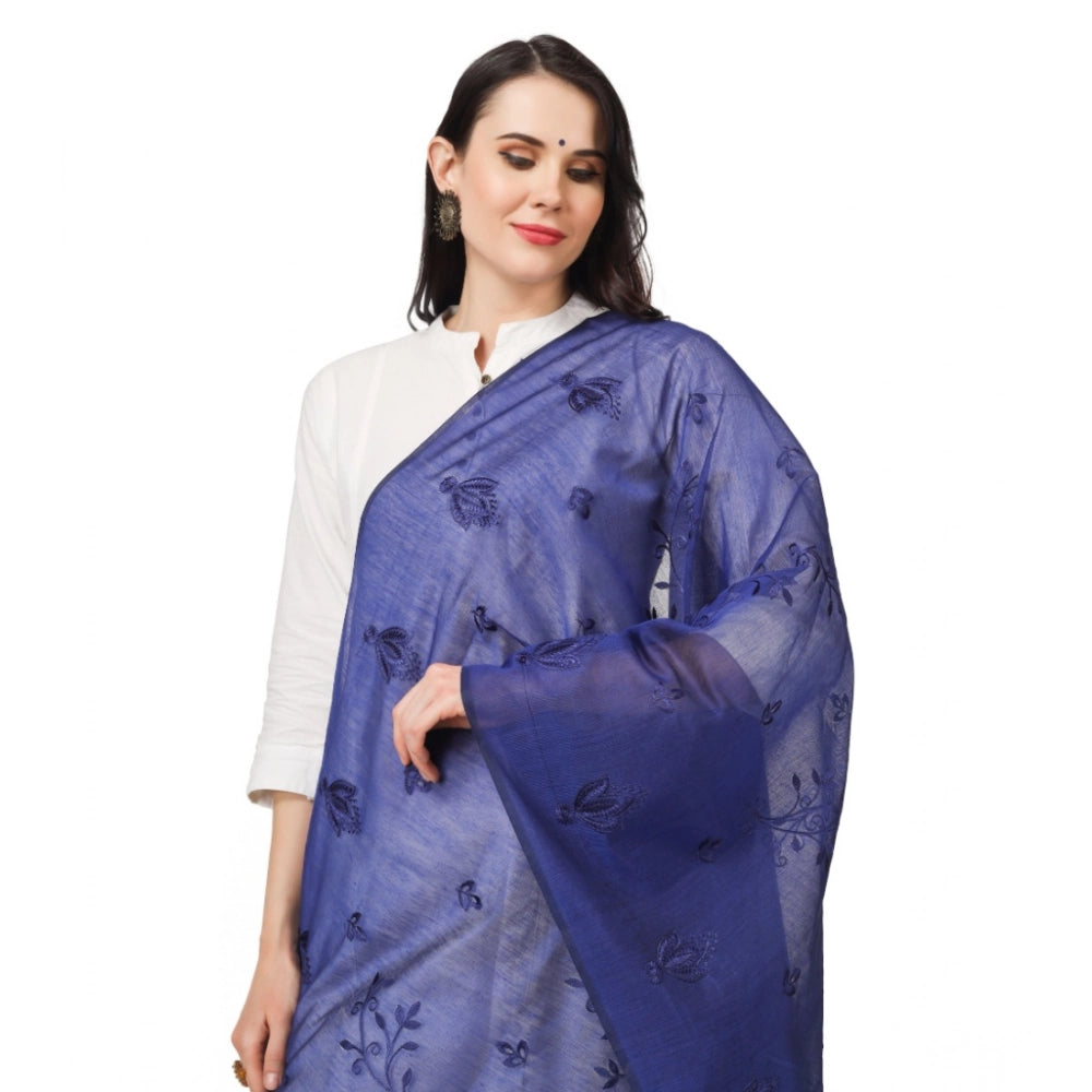 Vaystra Cotton Embroidered Dupatta – Blue