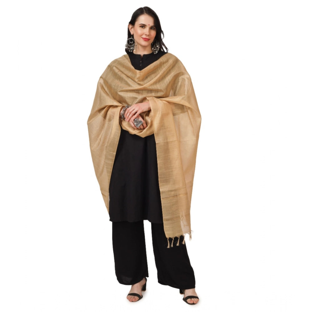 Vaystra Chanderi Solid Dupatta – Gold