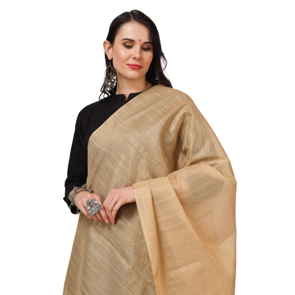 Vaystra Chanderi Solid Dupatta – Gold