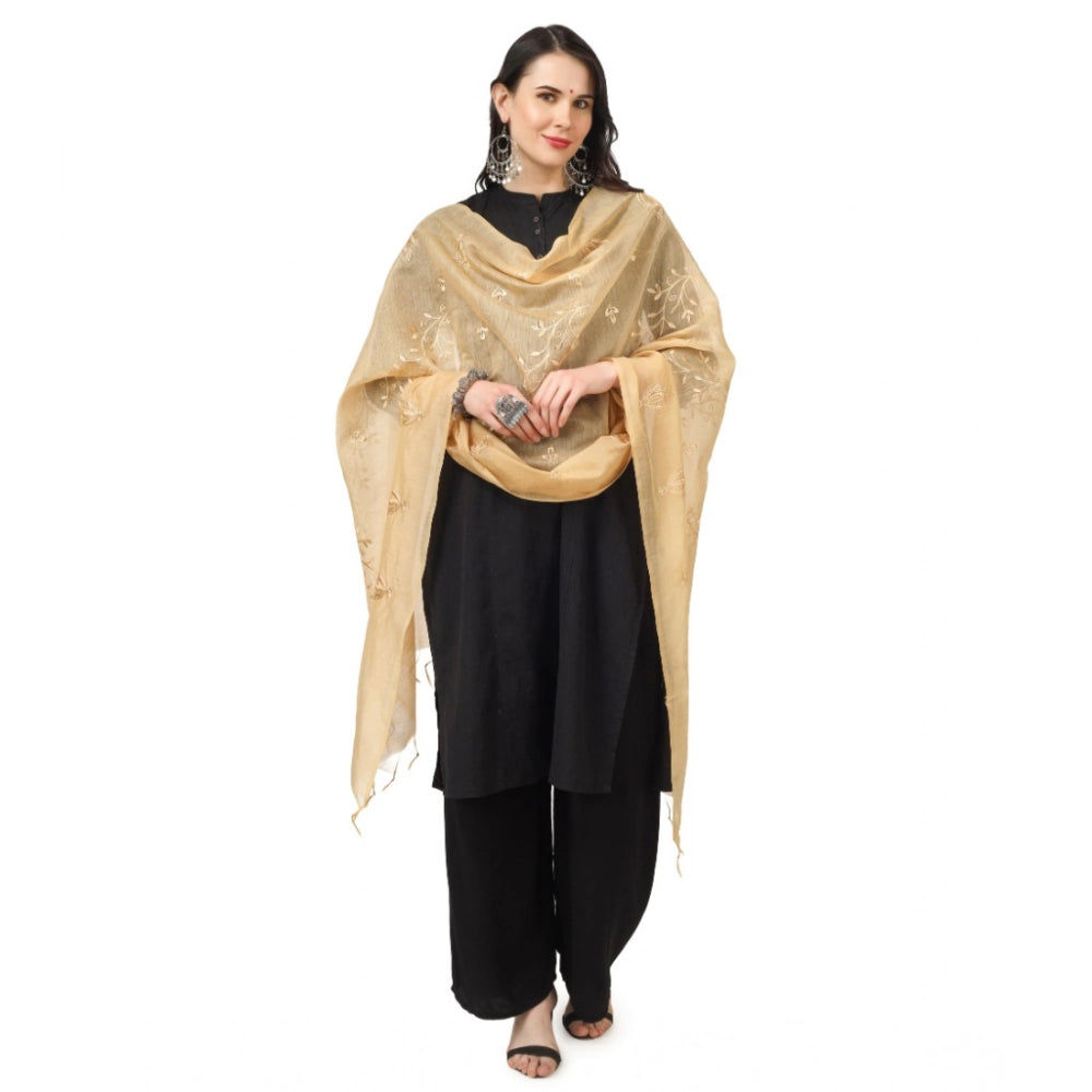 Vaystra Cotton Embroidered Dupatta – Gold