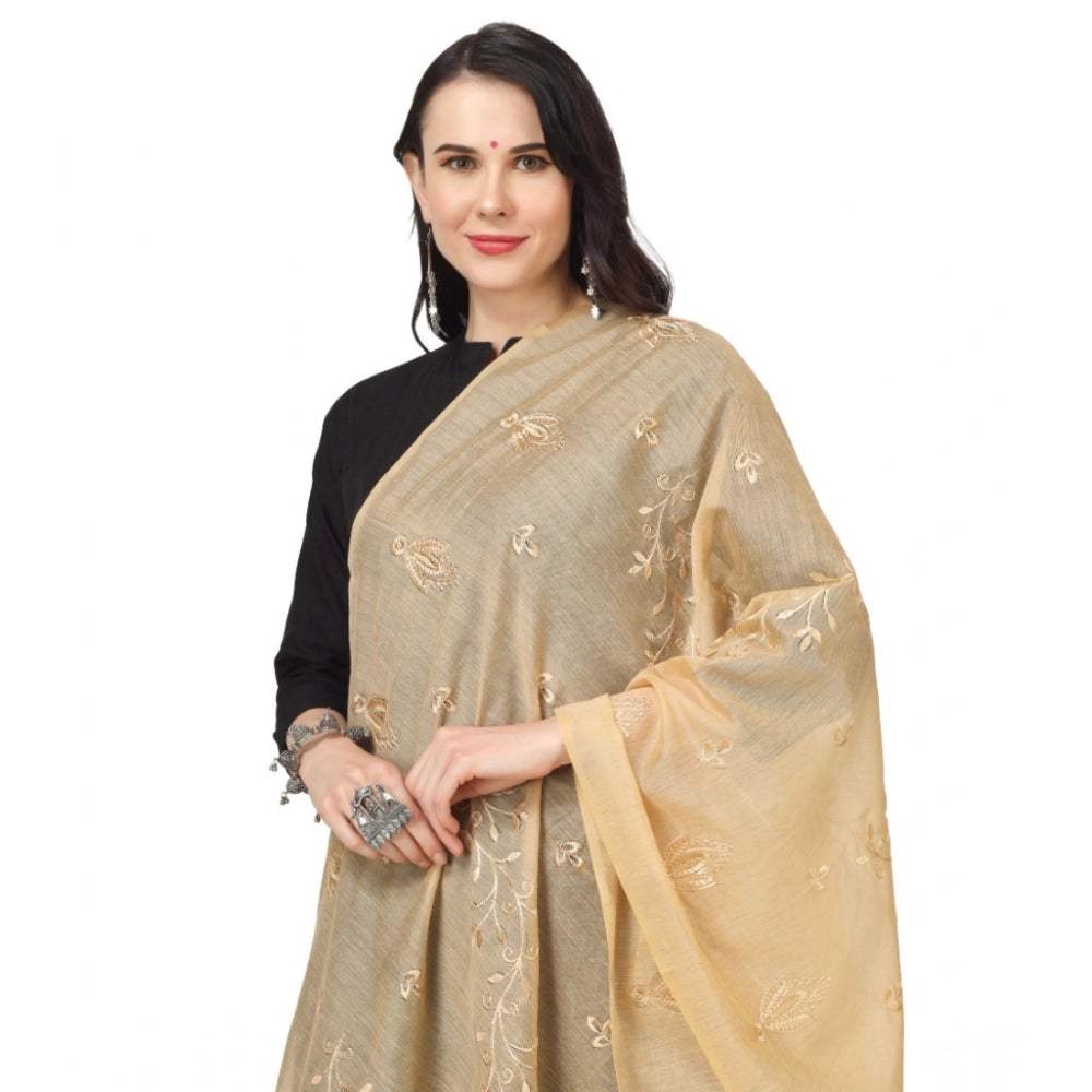 Vaystra Cotton Embroidered Dupatta – Gold