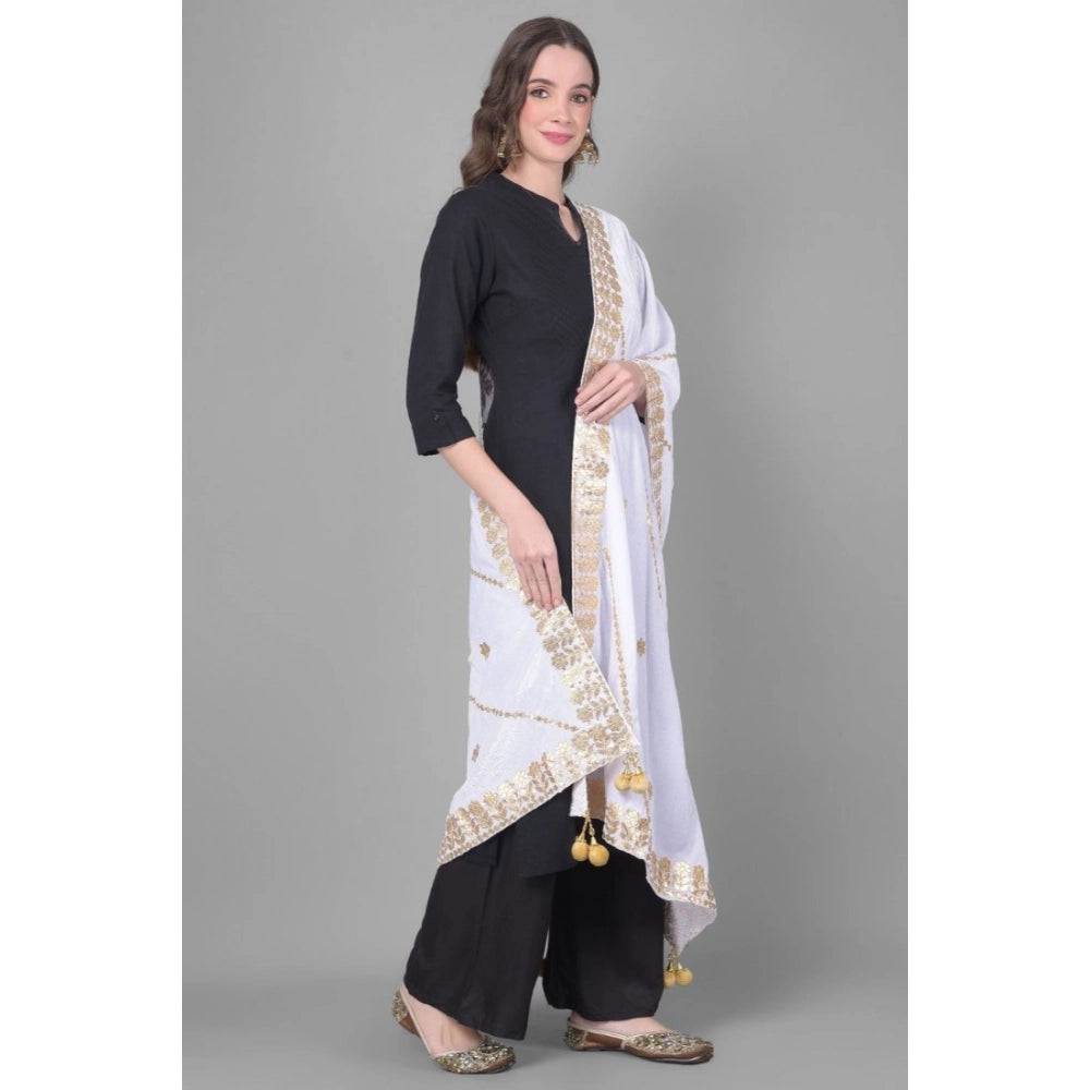Vaystra Velvet Gotta Patti Dupatta – Off White