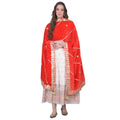 Vaystra Velvet Gotta Patti Dupatta – Red