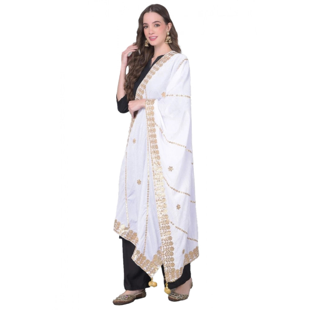 Vaystra Velvet Gotta Patti Dupatta – Off White