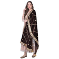 Vaystra Velvet Gotta Patti Dupatta – Brown