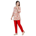 Vaystra Casual 3/4 Sleeve Printed Rayon Co-Ord Set – Beige