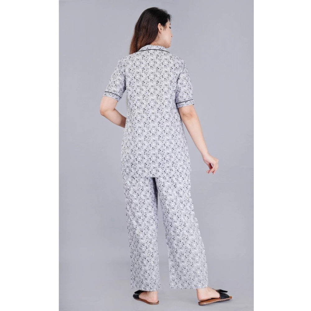 Vaystra Casual Half Sleeve Printed Viscose Rayon Shirt With Pyjama Pant Night Suit Set...