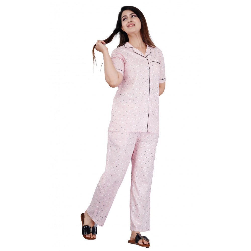 Vaystra Casual Half Sleeve Printed Viscose Rayon Shirt With Pyjama Pant Night Suit Set...