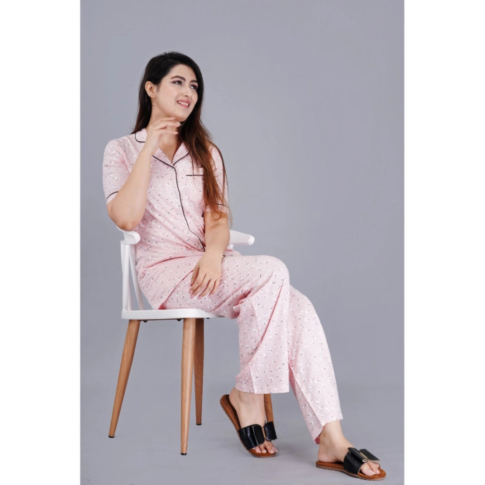 Vaystra Casual Half Sleeve Printed Viscose Rayon Shirt With Pyjama Pant Night Suit Set...