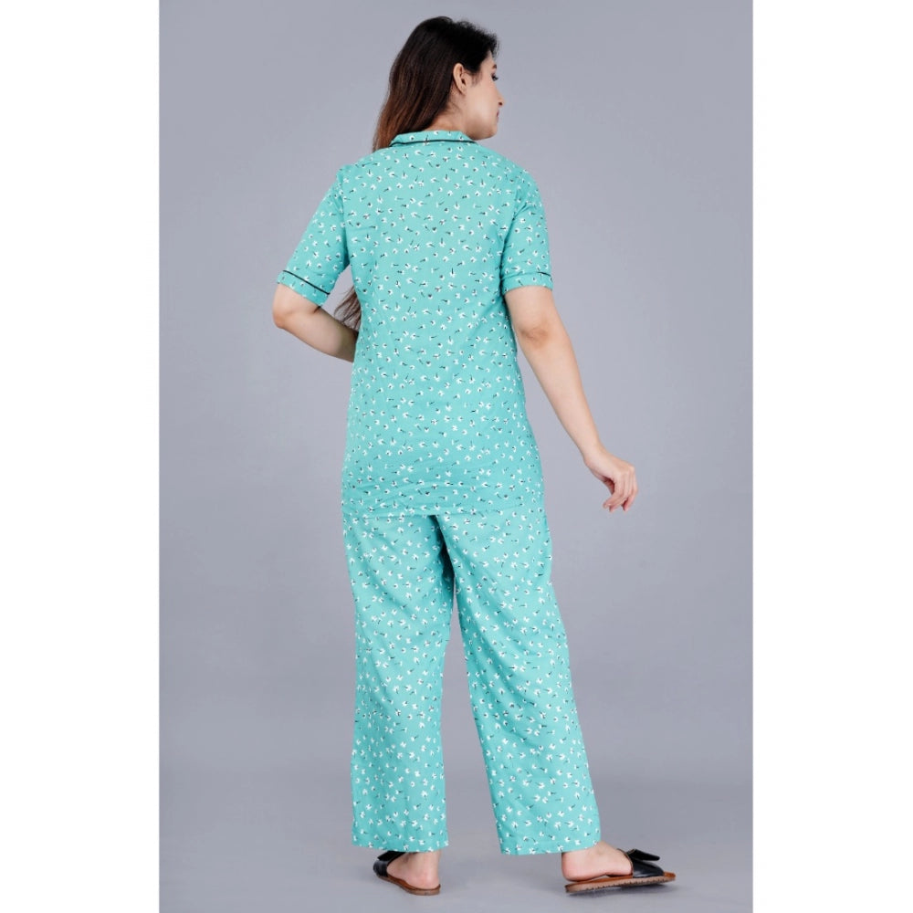 Vaystra Casual Half Sleeve Printed Viscose Rayon Shirt With Pyjama Pant Night Suit Set...