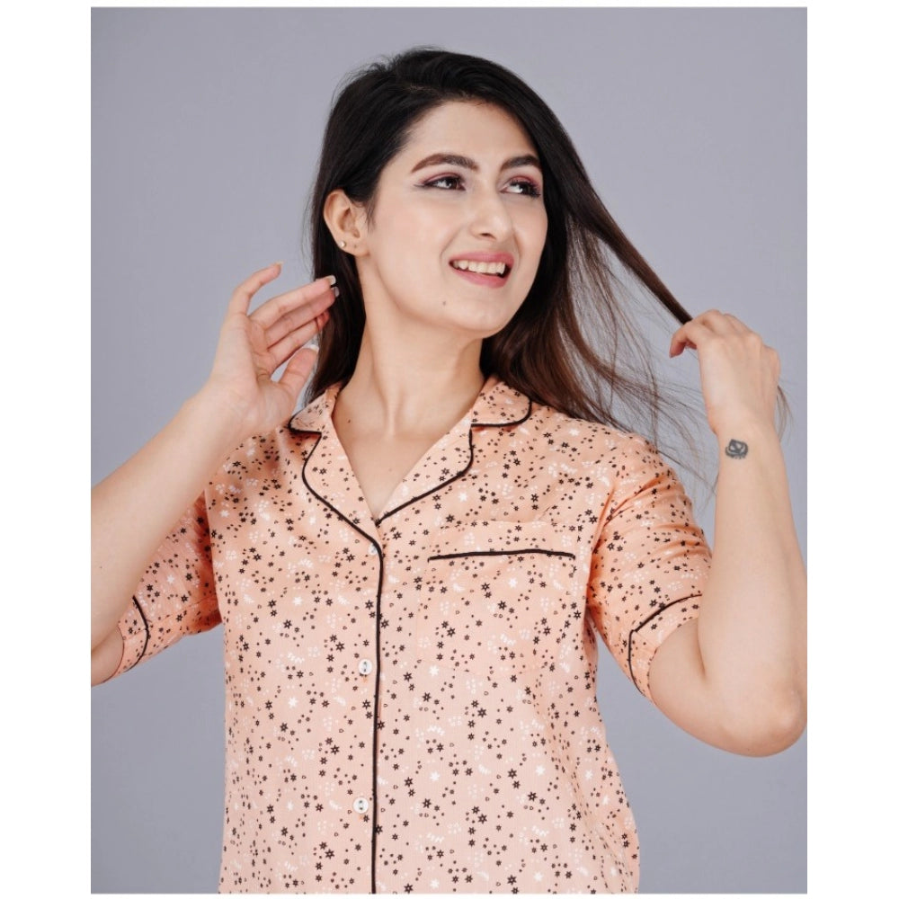 Vaystra Casual Half Sleeve Printed Viscose Rayon Shirt With Pyjama Pant Night Suit Set...