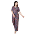 Vaystra Casual Half Sleeve Printed Viscose Rayon Shirt With Pyjama Pant Night Suit Set...