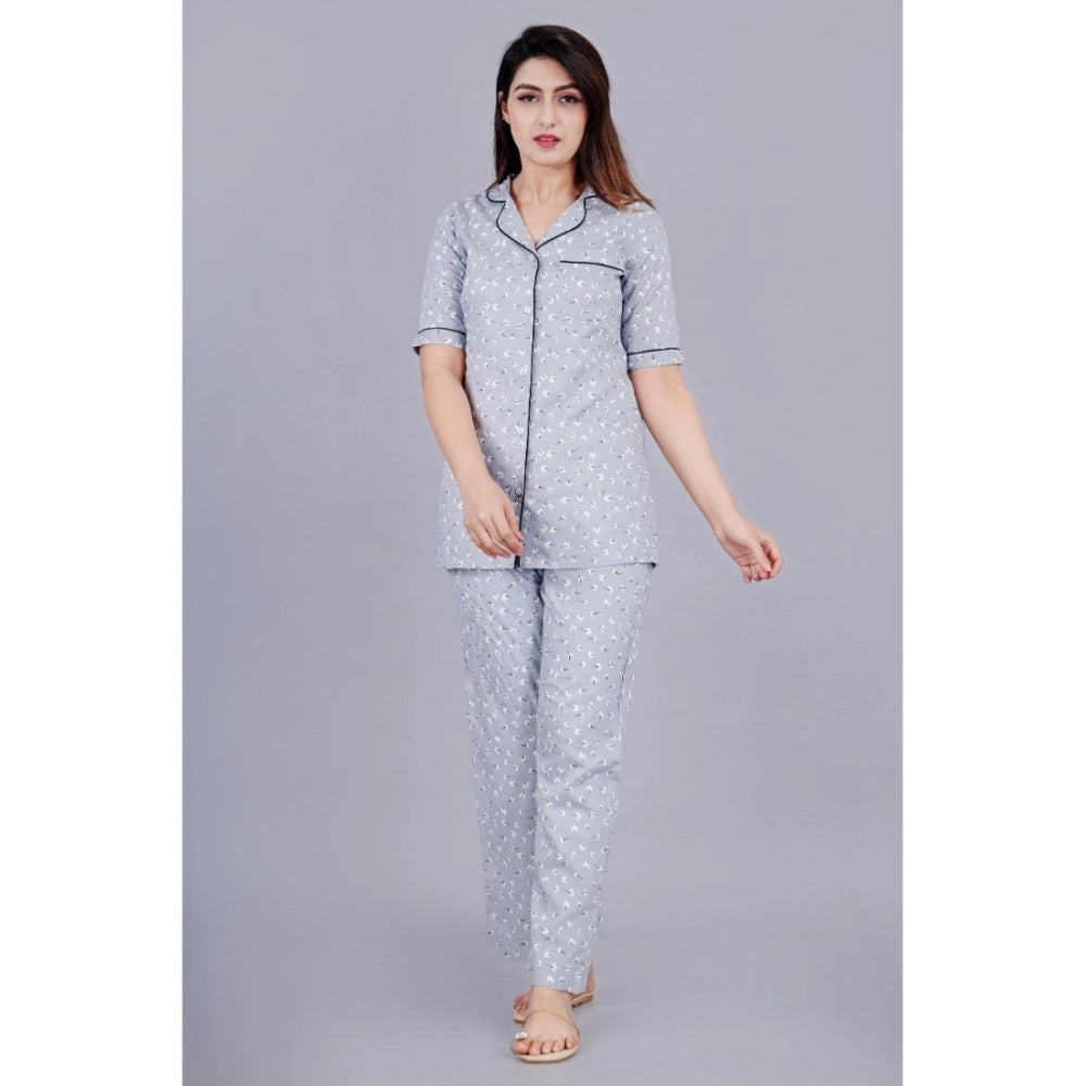 Vaystra Casual Half Sleeve Printed Viscose Rayon Shirt With Pyjama Pant Night Suit Set...