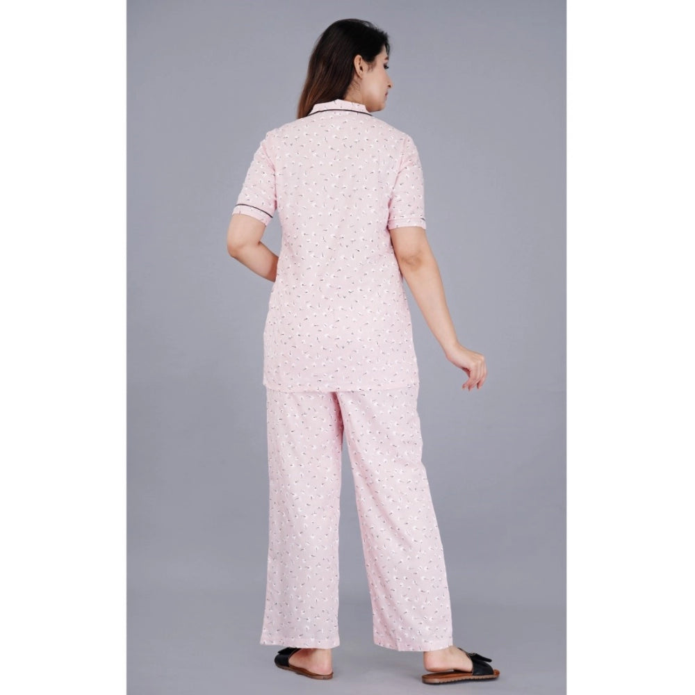Vaystra Casual Half Sleeve Printed Viscose Rayon Shirt With Pyjama Pant Night Suit Set...