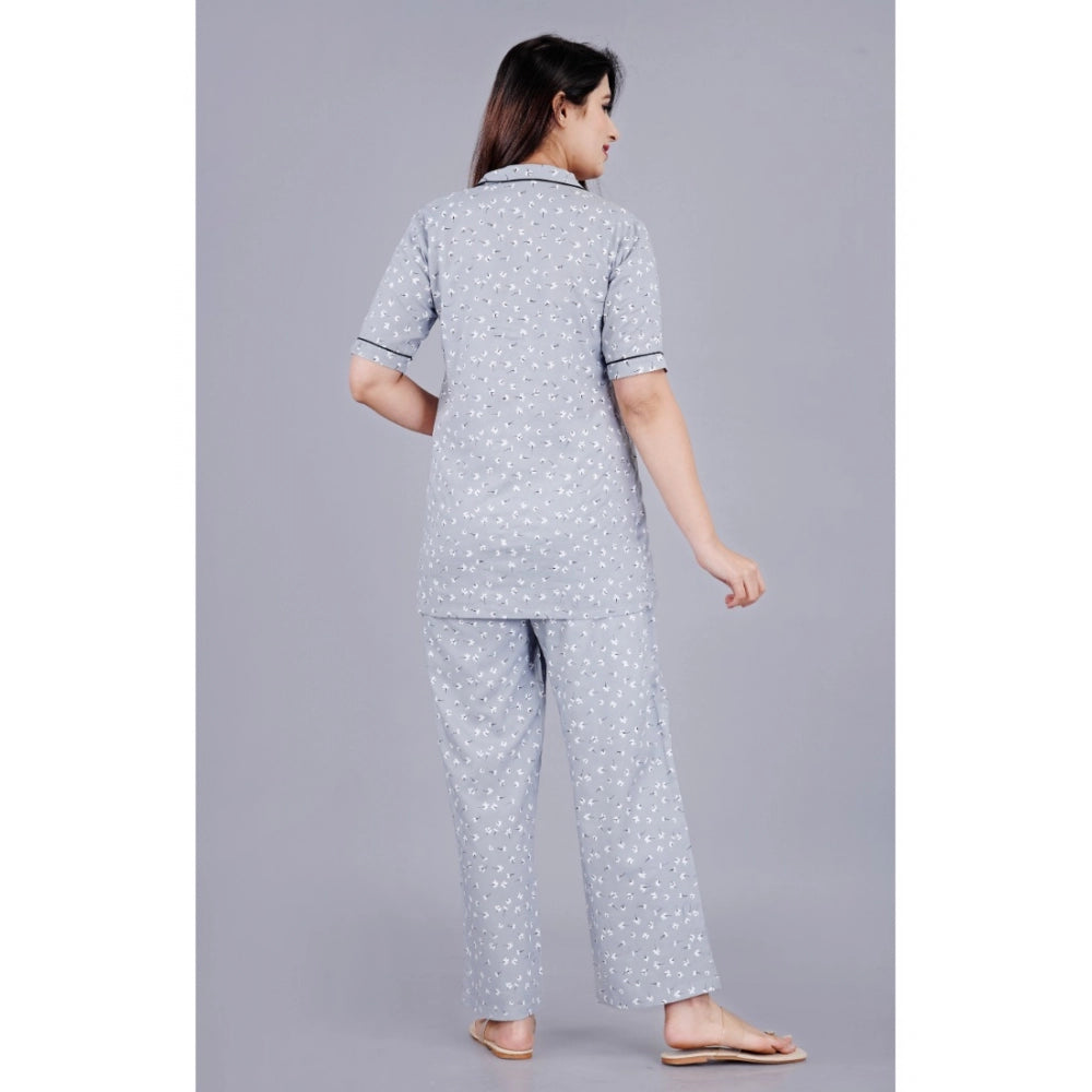 Vaystra Casual Half Sleeve Printed Viscose Rayon Shirt With Pyjama Pant Night Suit Set...