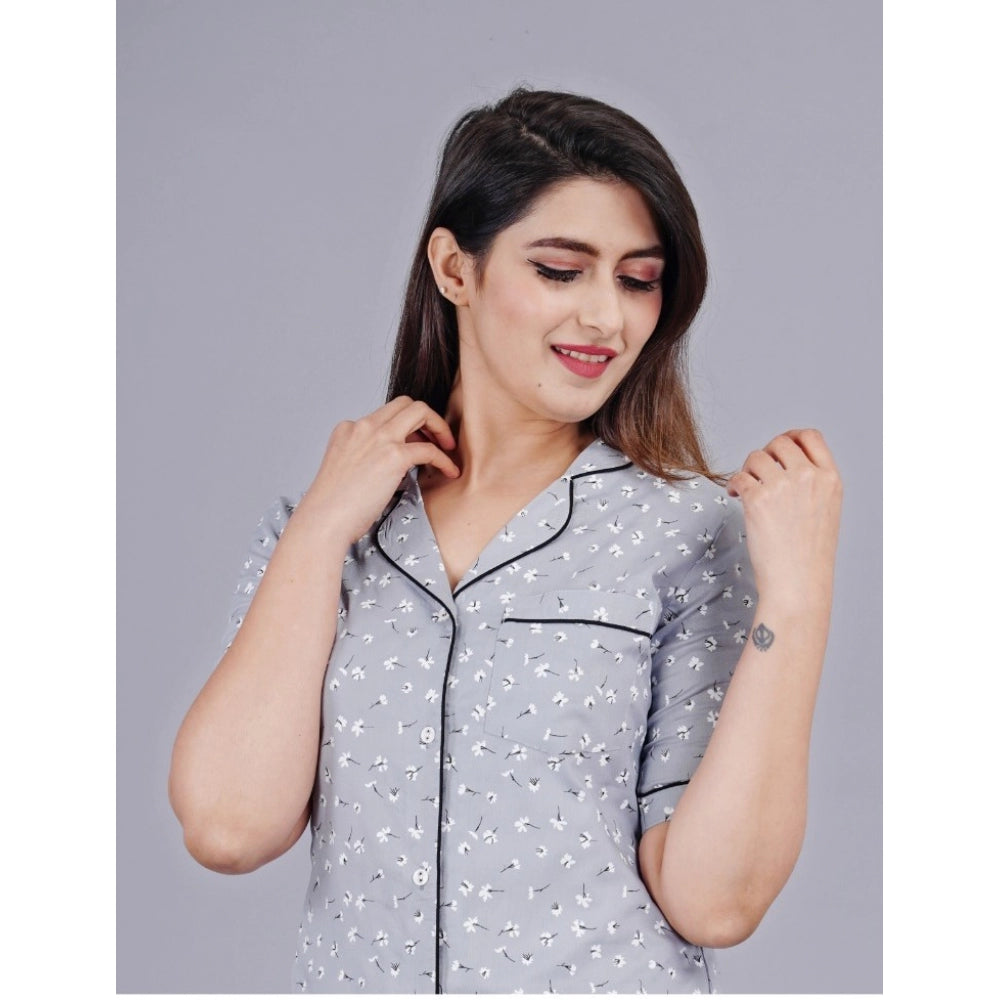 Vaystra Casual Half Sleeve Printed Viscose Rayon Shirt With Pyjama Pant Night Suit Set...