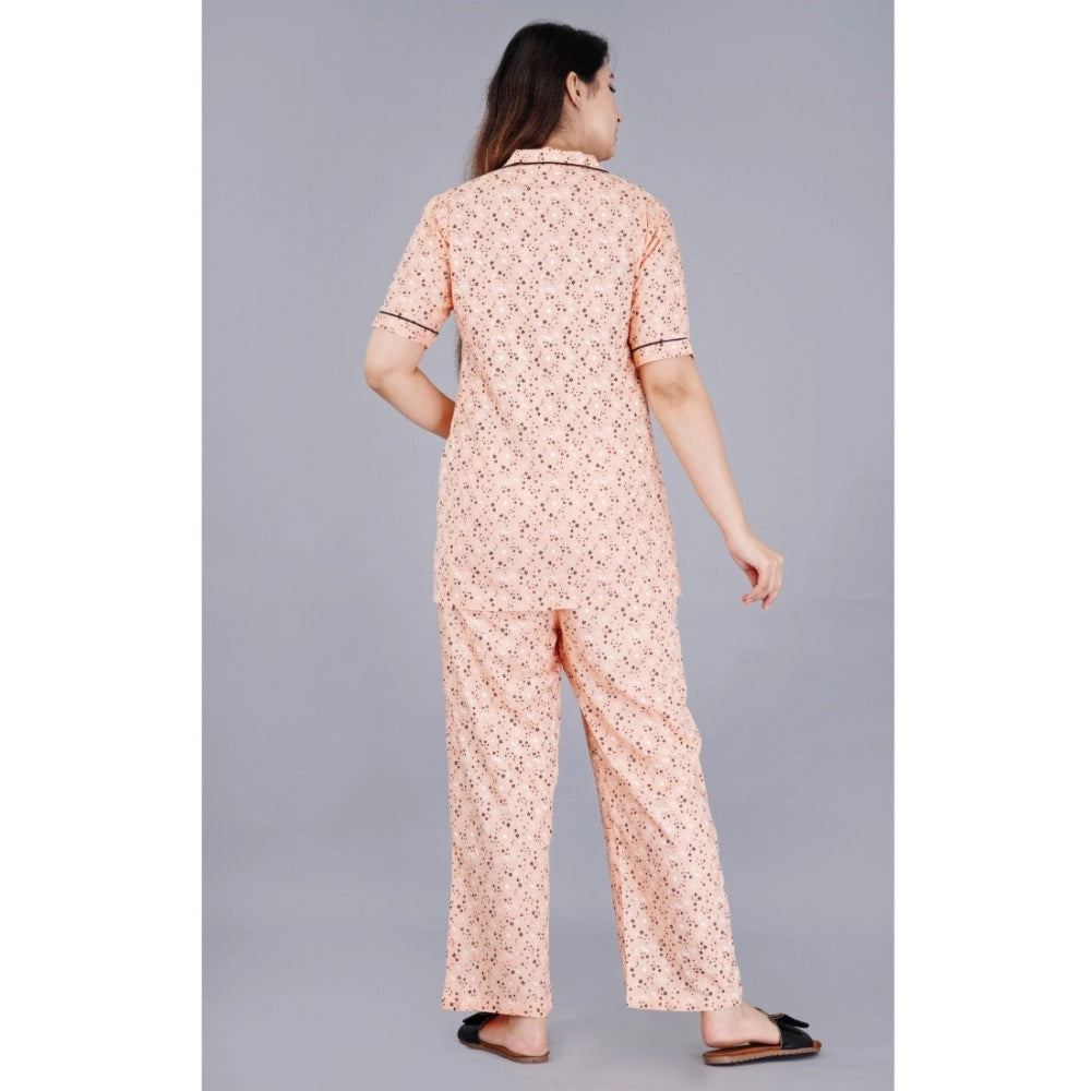 Vaystra Casual Half Sleeve Printed Viscose Rayon Shirt With Pyjama Pant Night Suit Set...